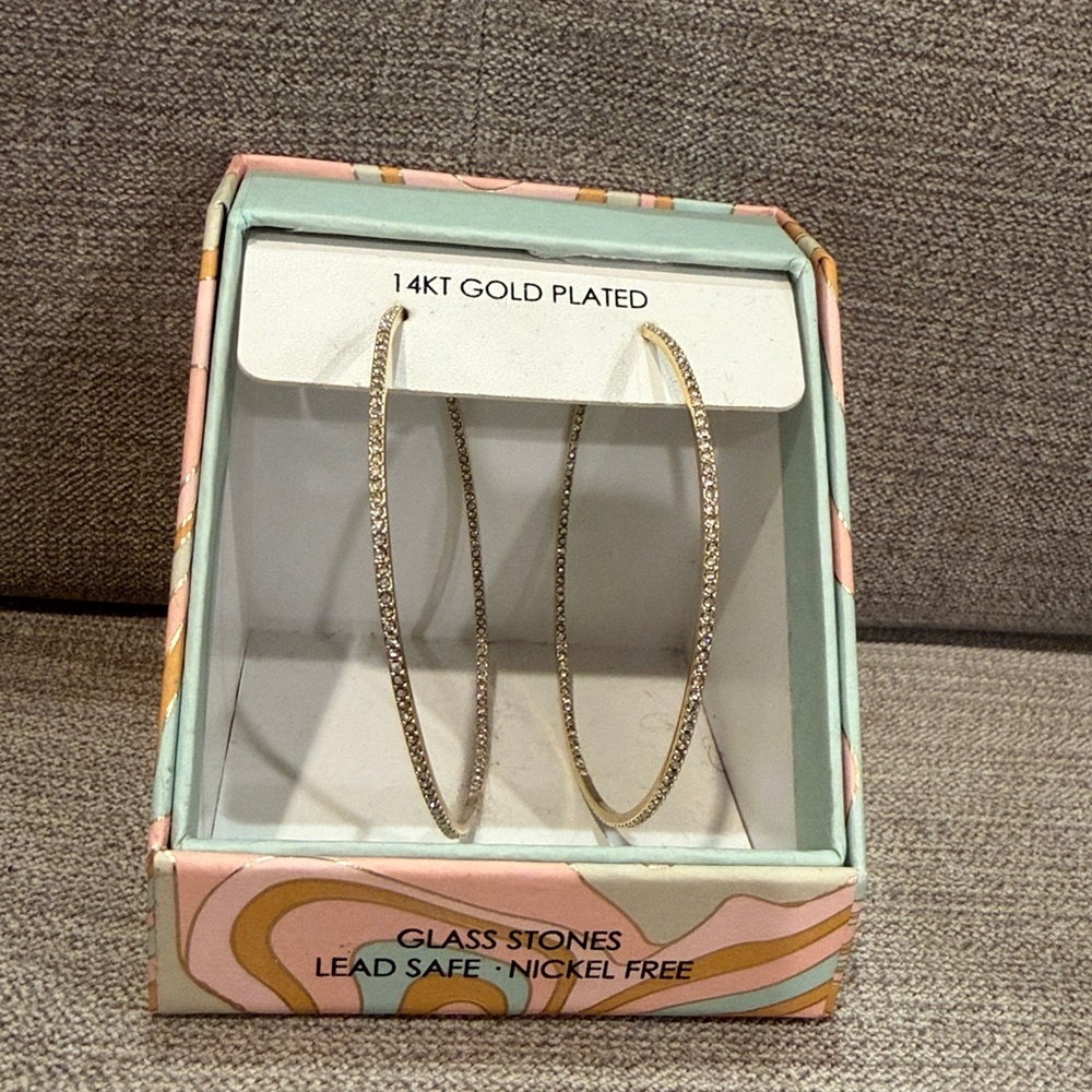 House of Harlow 1960 Gold Plated Hoop Earrings
